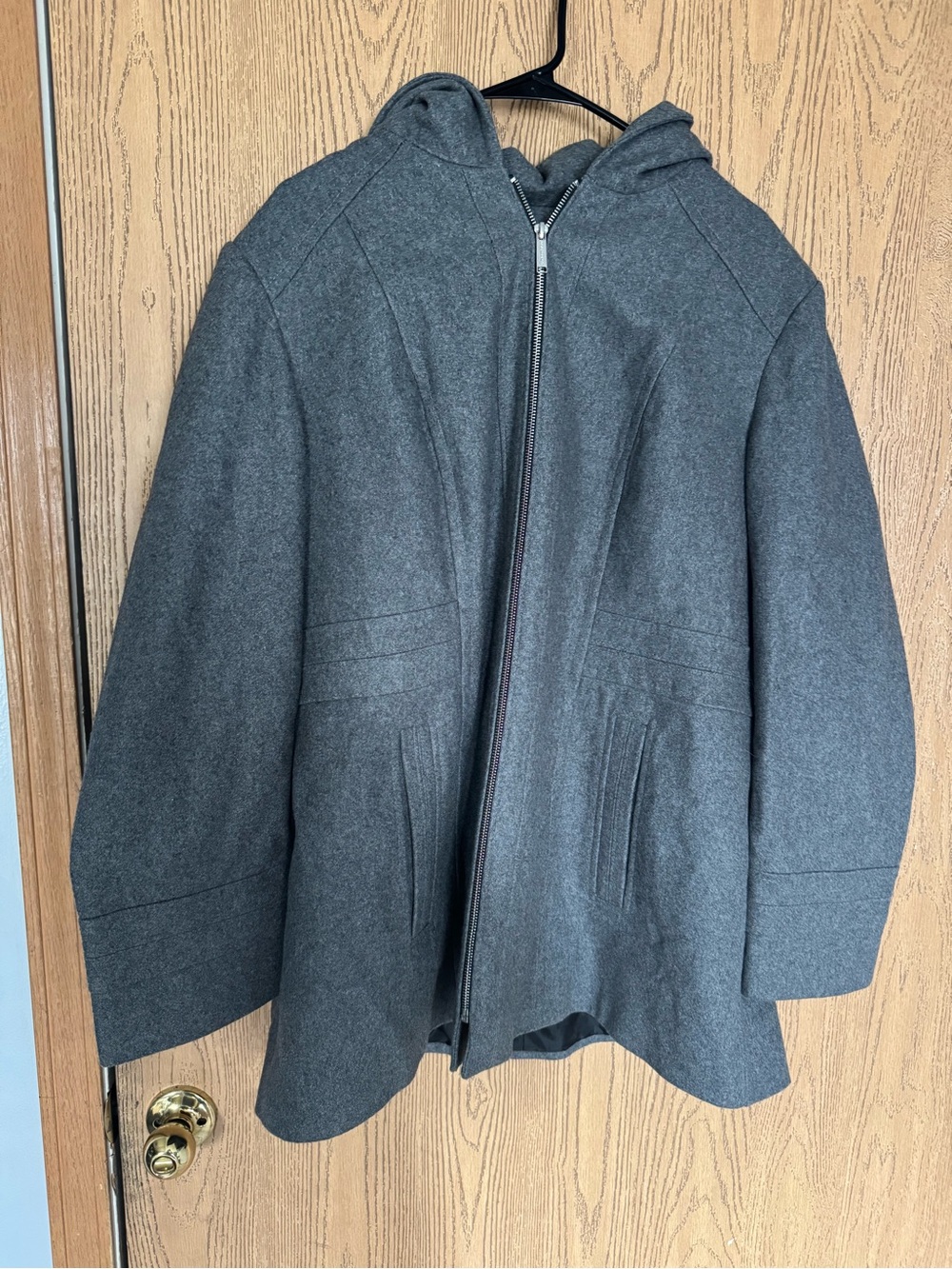 London Fog XXL Women’s Gray Hooded Zip-Front Coat
